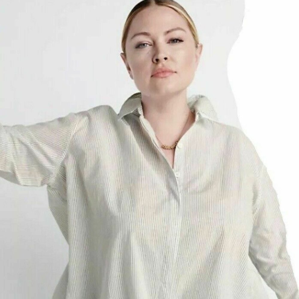 Ryllace Long Sleeve Striped Cotton Blouse